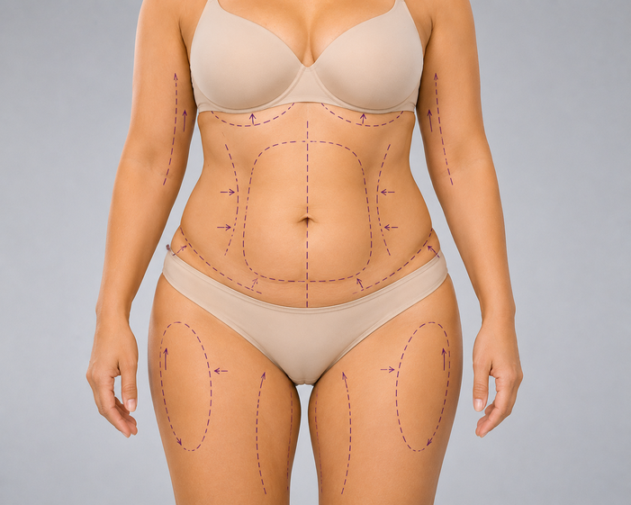 Surgeon consulting a patient about Combined Body Contouring Procedures